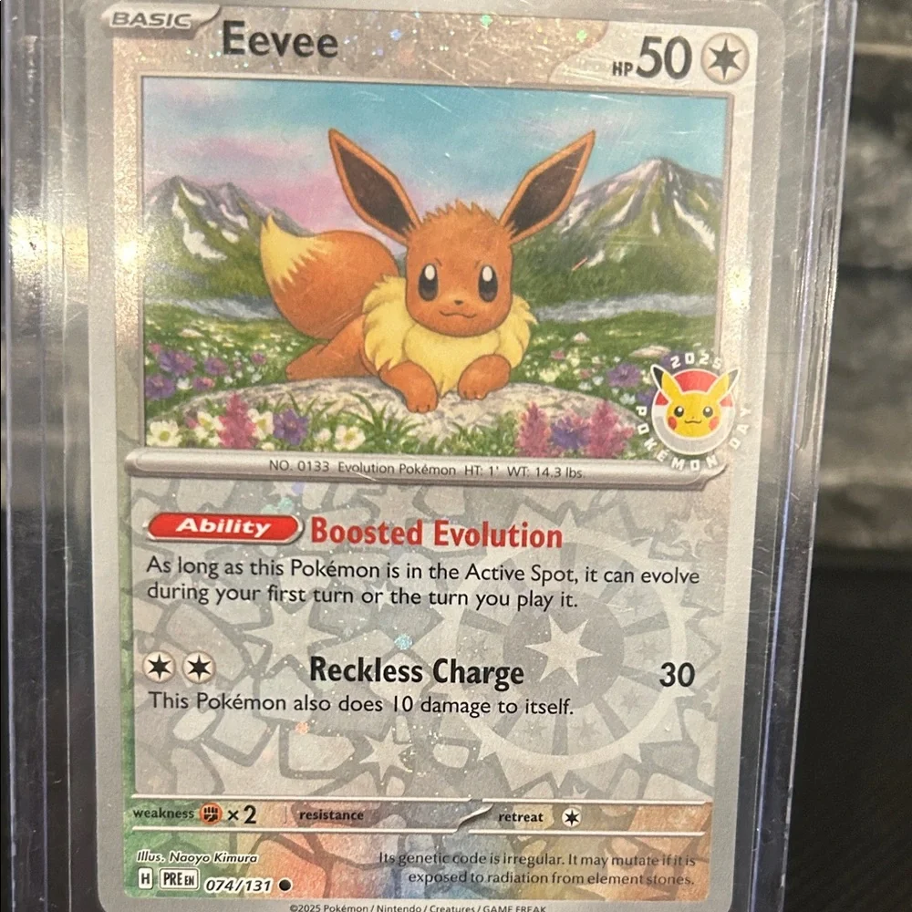 Pokemon Eevee 074/131 “Pokemon Day” Stamped Reverse Cosmos Holo M/NM‎ (2025)